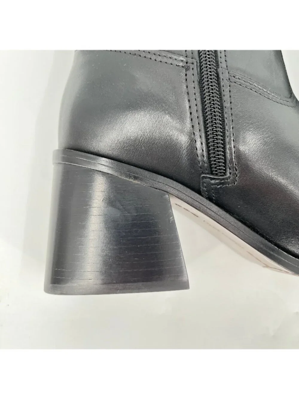 Vince Camuto Sangeti Knee High Boots Black Size 8W Leather Block Heel X-Wide